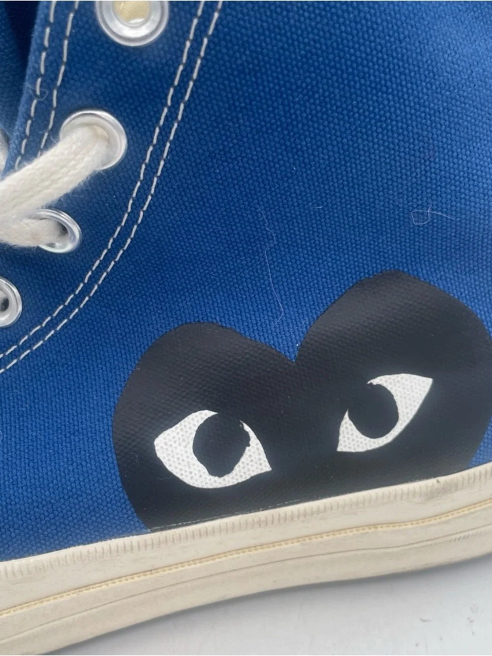 Converse Comme des Garcons Blue High-Top sneakers‎ Heart Eyes Women’s size 10